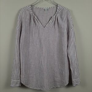 Pure Navy 100% Linen Top Size Large